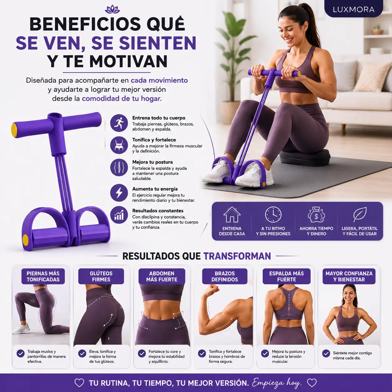 LuxMora™ Fitness Pro 2X1 La forma más práctica de entrenar desde casa sin complicaciones