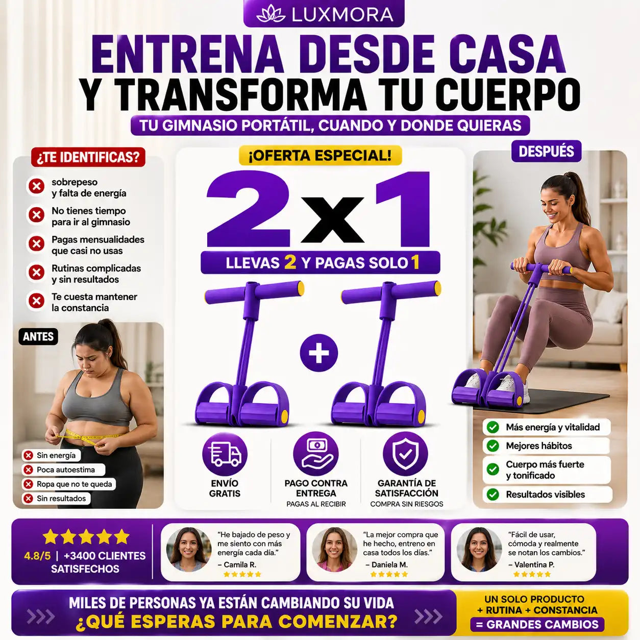 LuxMora™ Fitness Pro 2X1 La forma más práctica de entrenar desde casa sin complicaciones