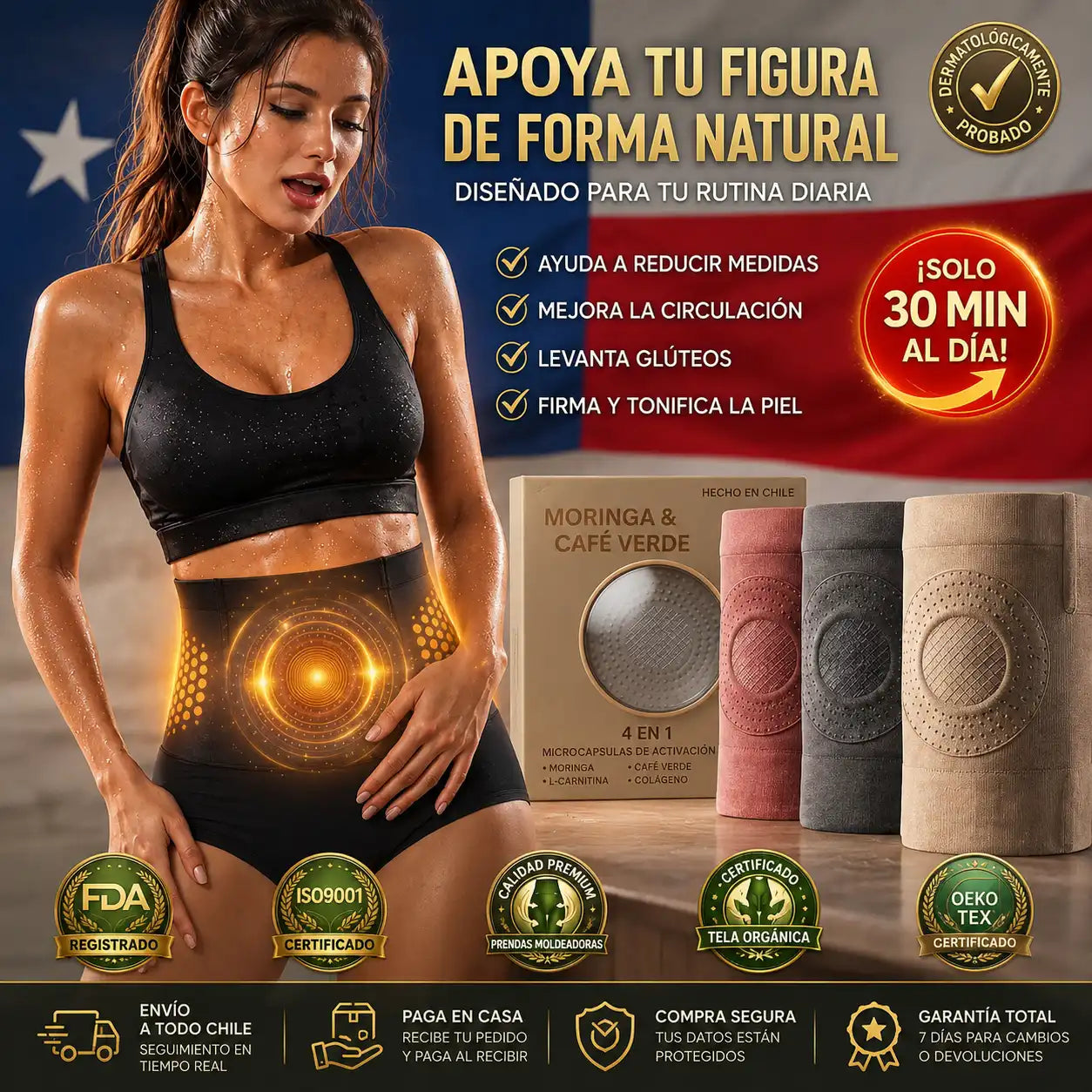 LUXMORA™ | Short Moldeador Termoactivo Quema Grasas 4 en 1