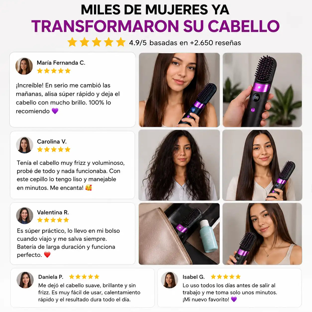 Luxmora Hair Styler™  ✨ Peine Alisador Inalámbrico